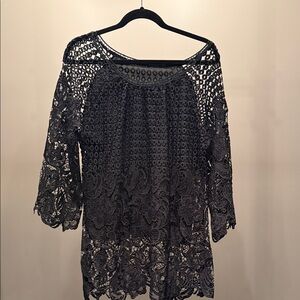 Elegant Black Lace Women's Top